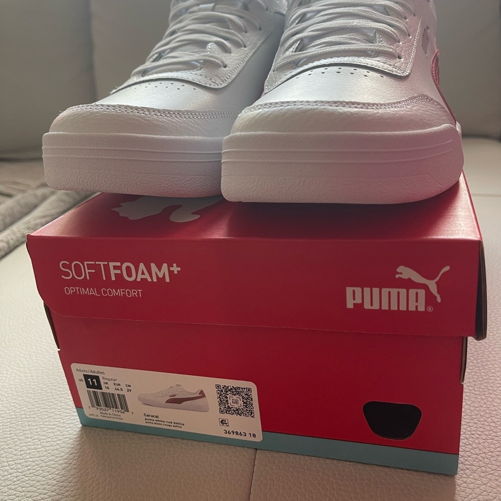 Puma White and Red Athletic Shoes
